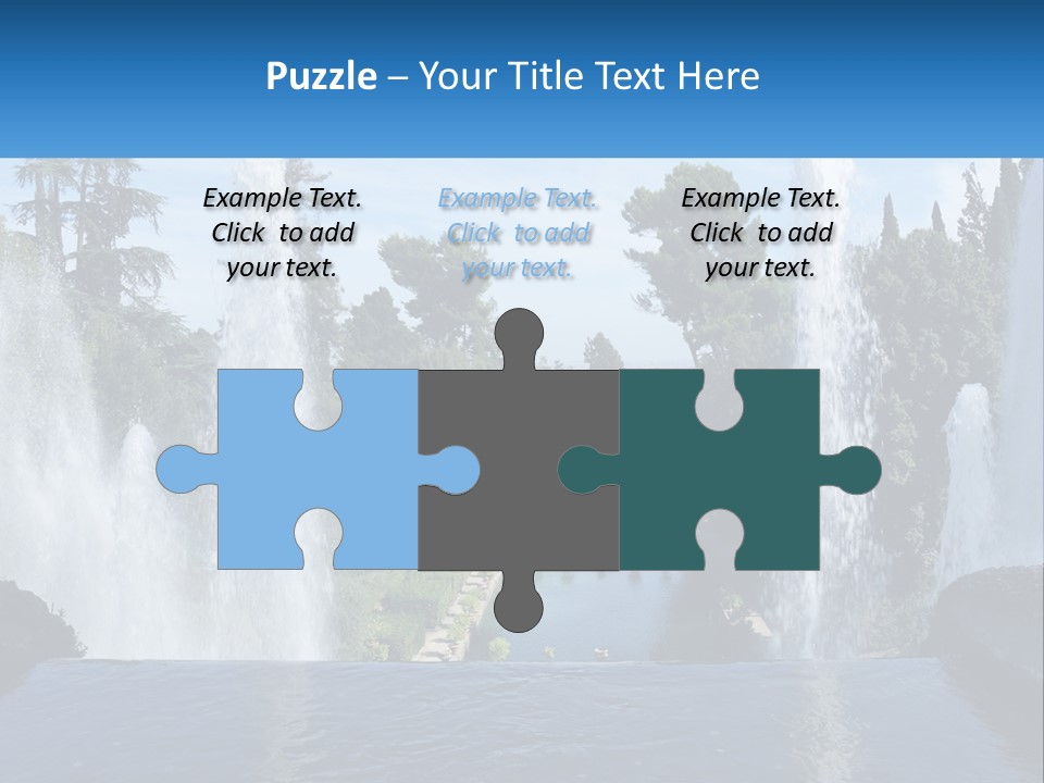 Park With River And Fountains PowerPoint Template