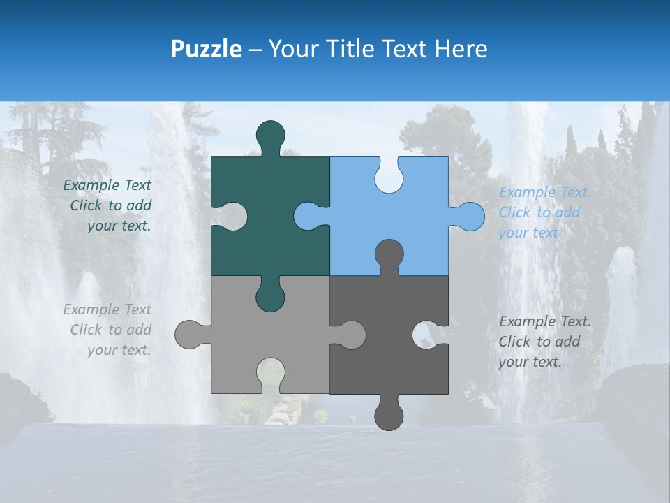 Park With River And Fountains PowerPoint Template