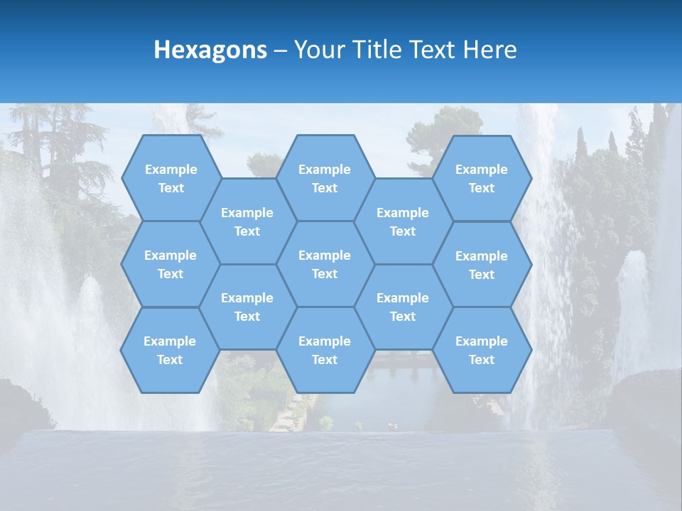 Park With River And Fountains PowerPoint Template