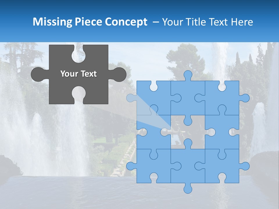 Park With River And Fountains PowerPoint Template