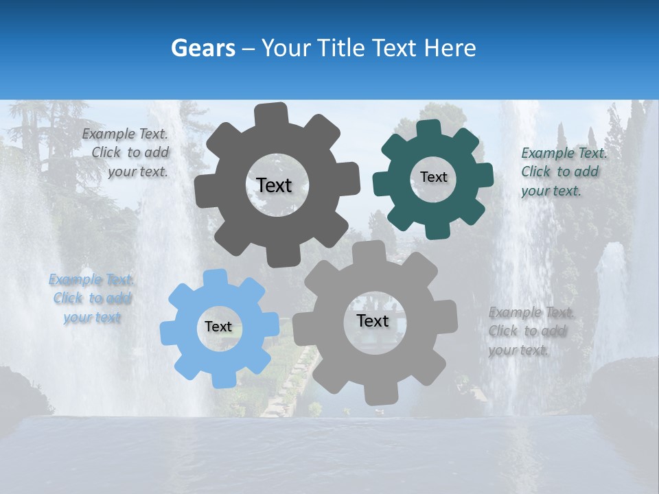 Park With River And Fountains PowerPoint Template