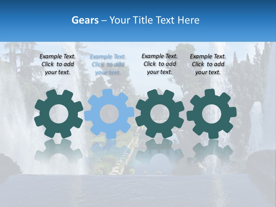 Park With River And Fountains PowerPoint Template