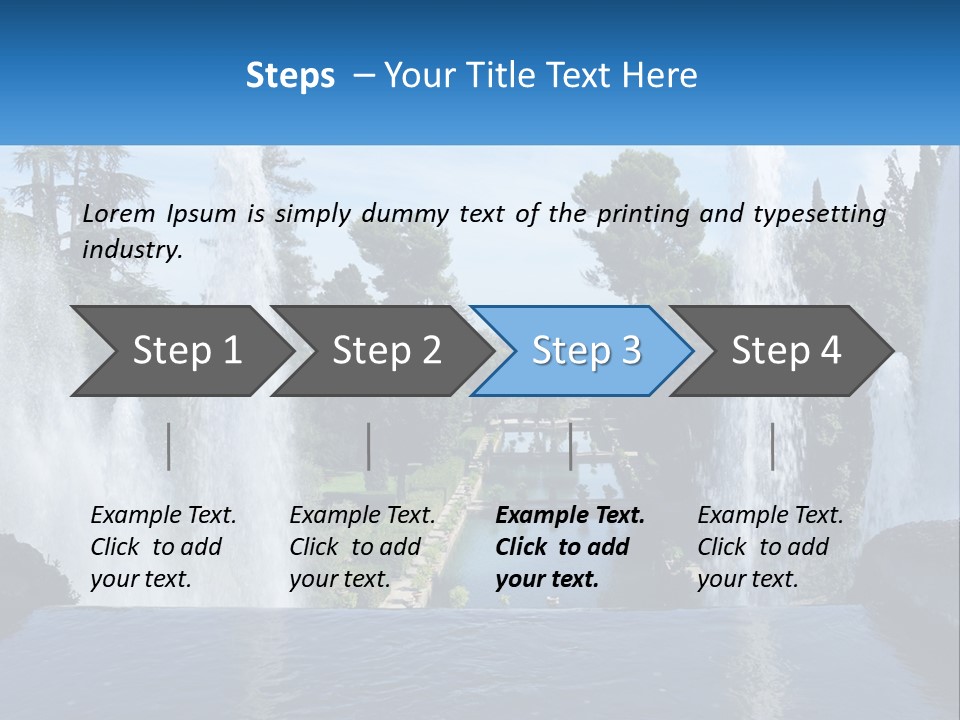 Park With River And Fountains PowerPoint Template