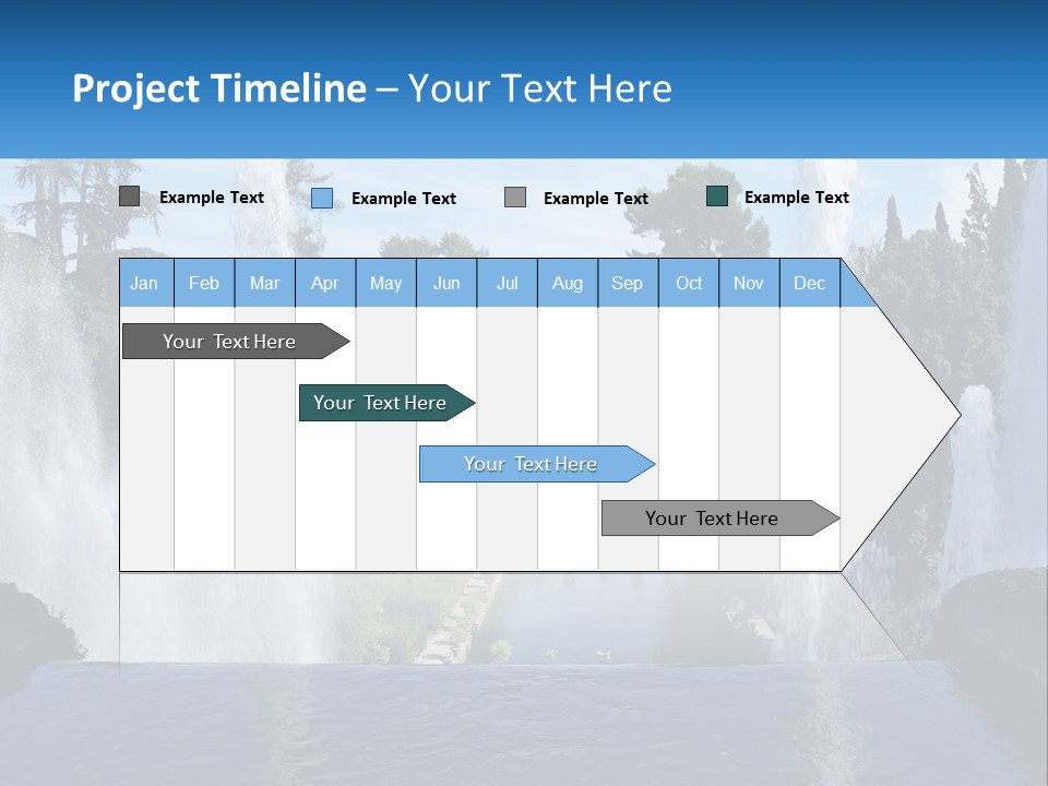 Park With River And Fountains PowerPoint Template