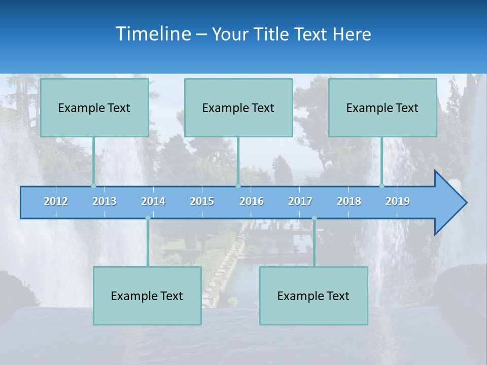 Park With River And Fountains PowerPoint Template