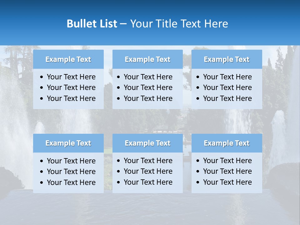 Park With River And Fountains PowerPoint Template