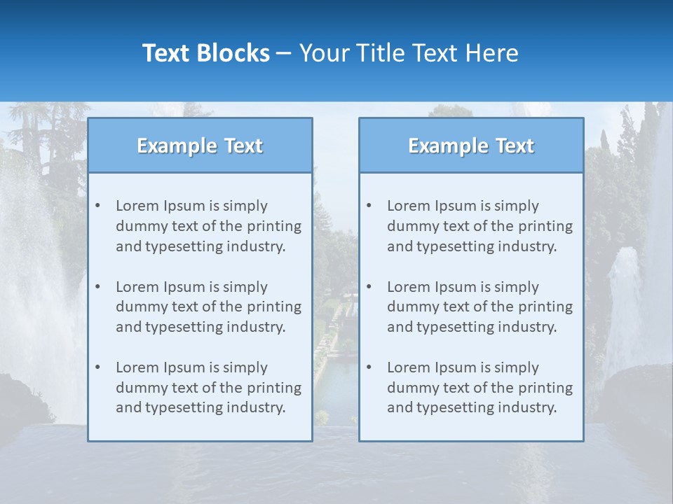 Park With River And Fountains PowerPoint Template