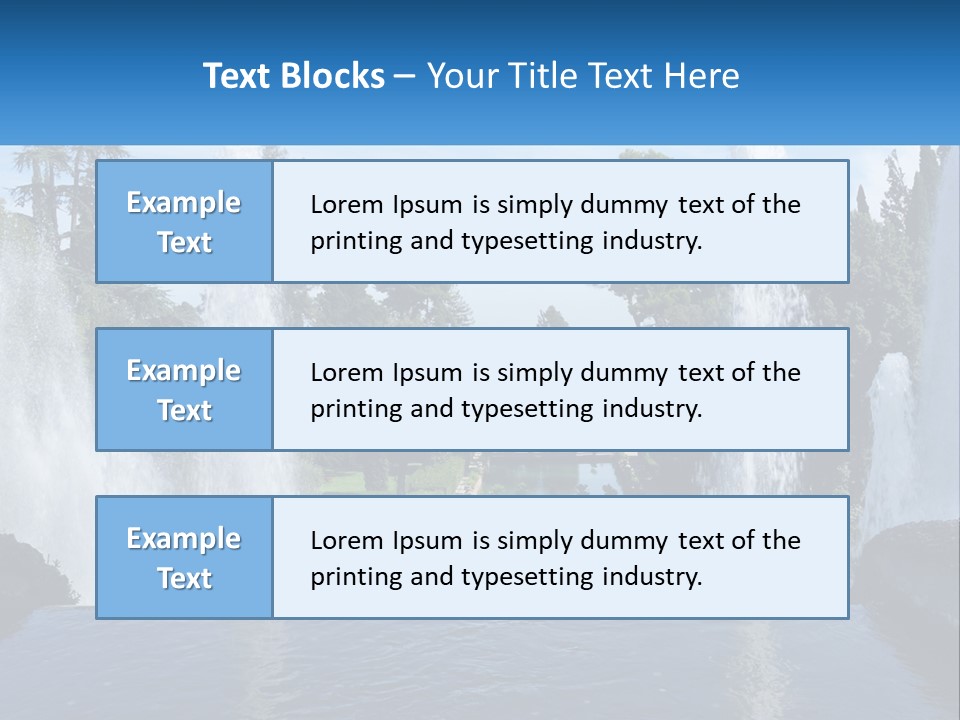 Park With River And Fountains PowerPoint Template
