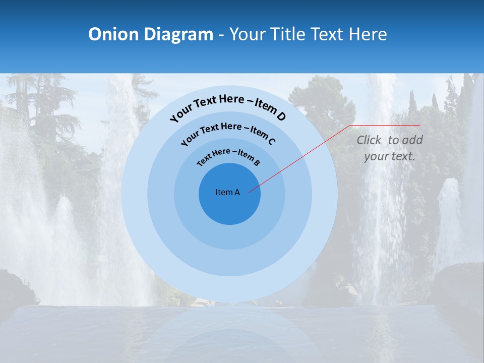 Park With River And Fountains PowerPoint Template