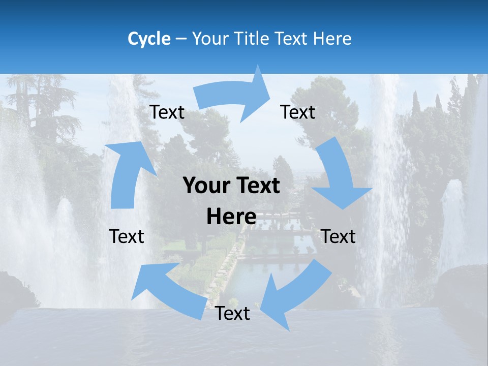 Park With River And Fountains PowerPoint Template