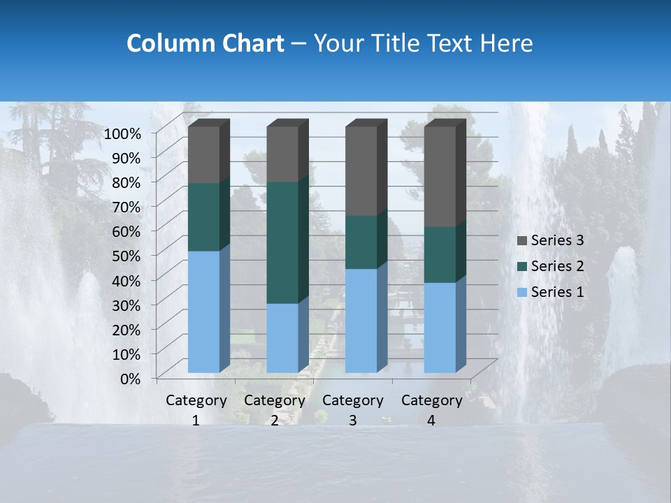 Park With River And Fountains PowerPoint Template