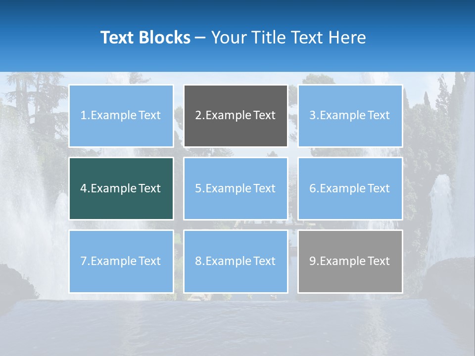 Park With River And Fountains PowerPoint Template