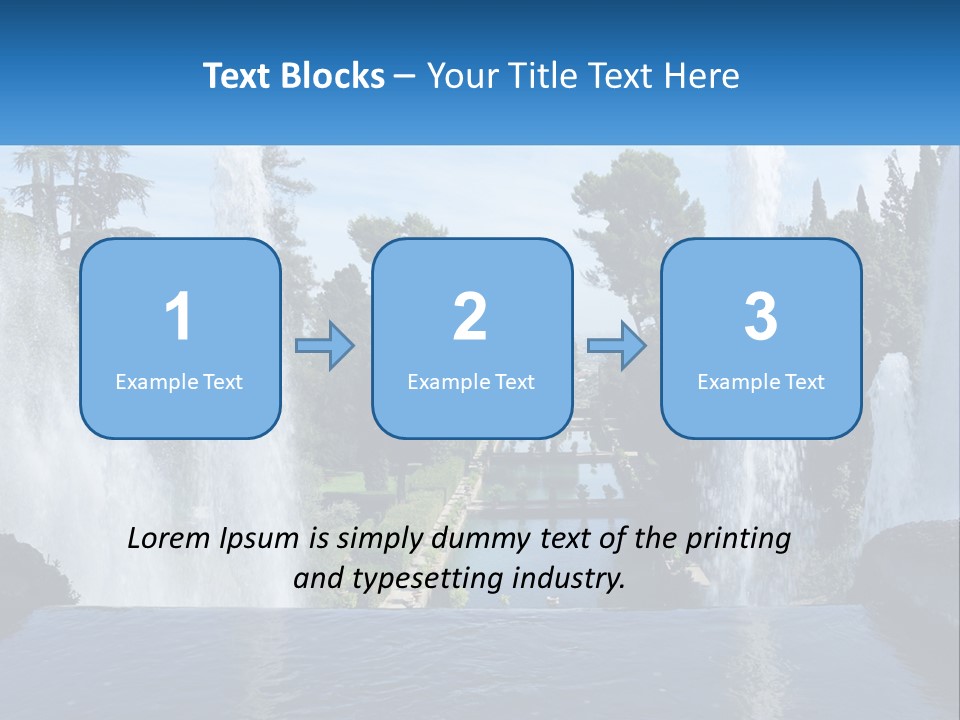 Park With River And Fountains PowerPoint Template