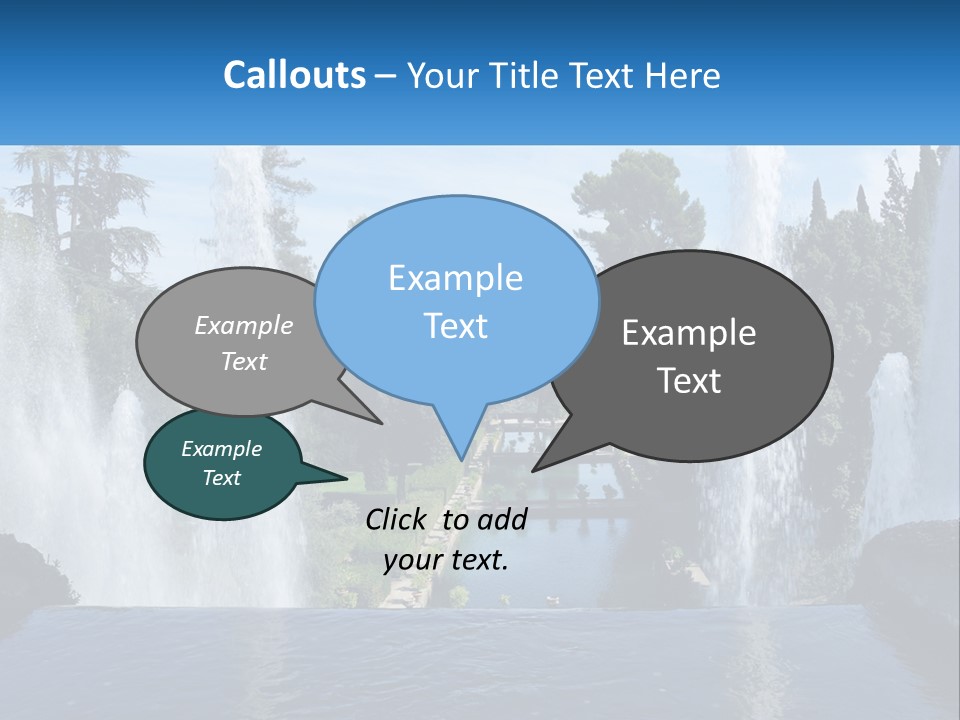 Park With River And Fountains PowerPoint Template