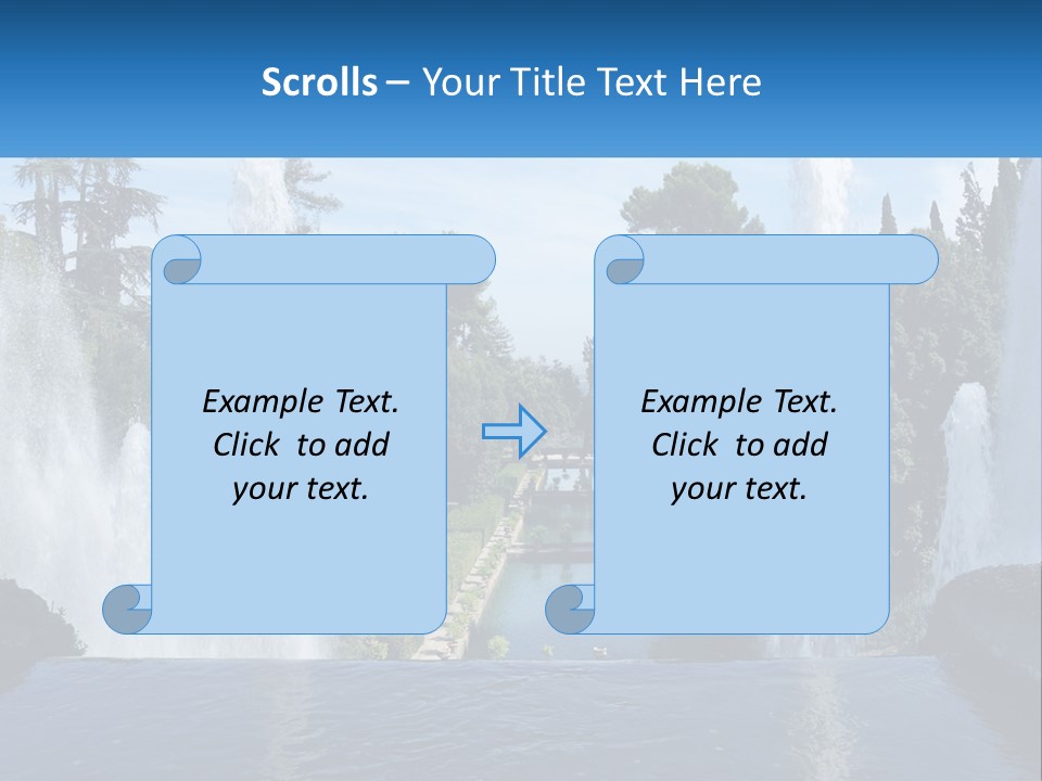 Park With River And Fountains PowerPoint Template