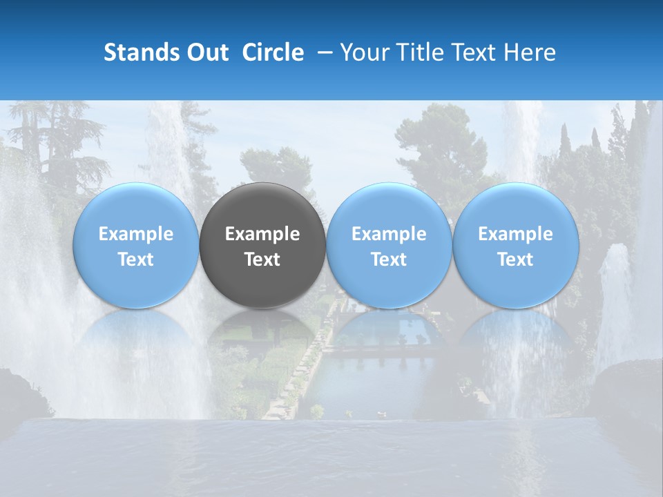 Park With River And Fountains PowerPoint Template