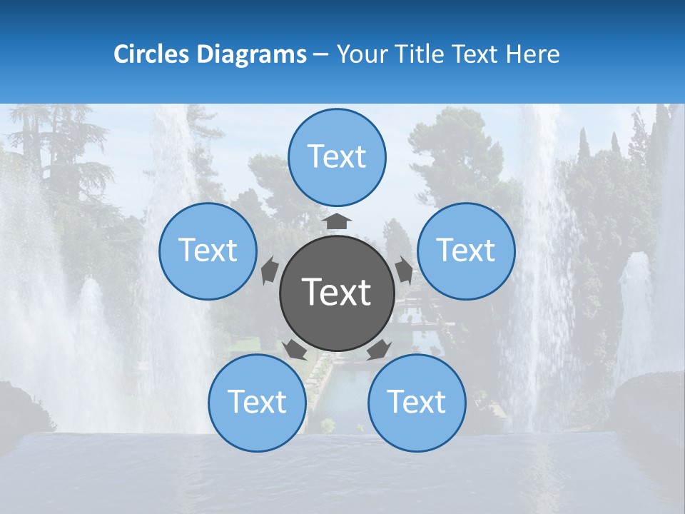 Park With River And Fountains PowerPoint Template