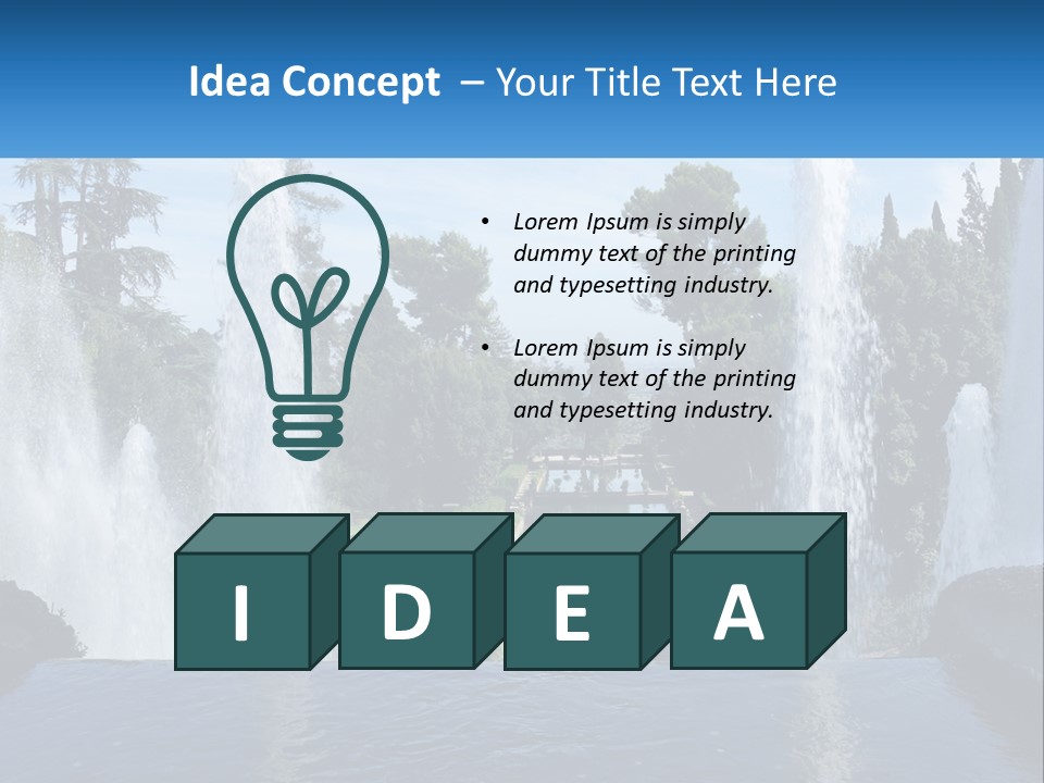 Park With River And Fountains PowerPoint Template