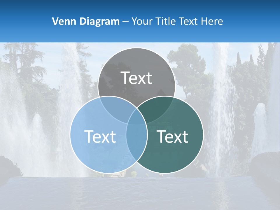 Park With River And Fountains PowerPoint Template