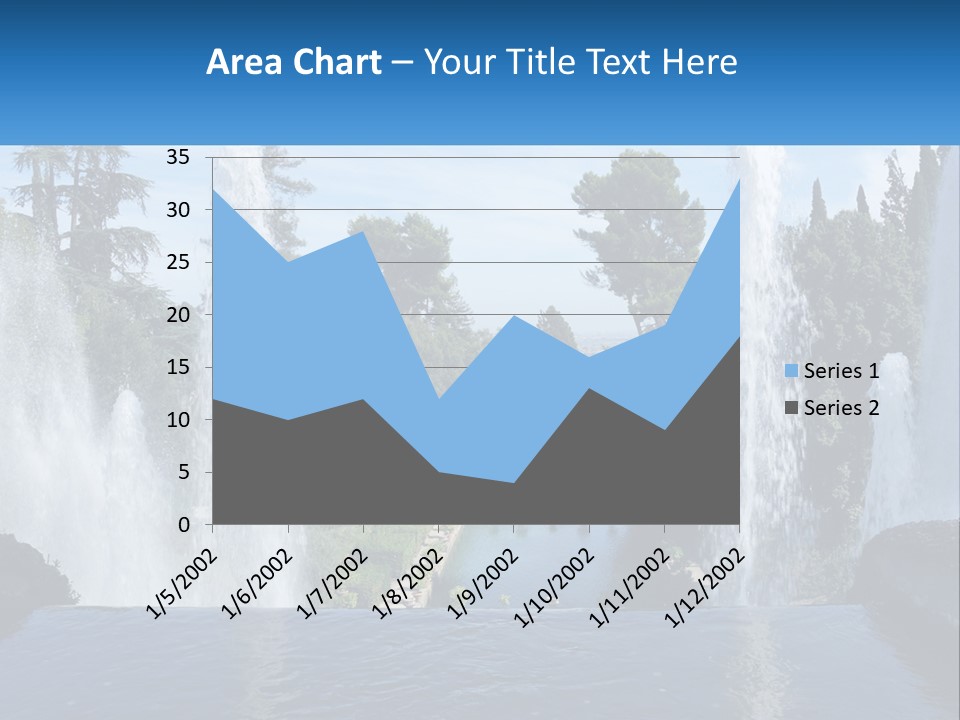 Park With River And Fountains PowerPoint Template