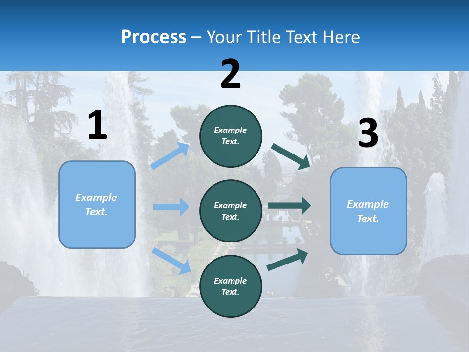 Park With River And Fountains PowerPoint Template