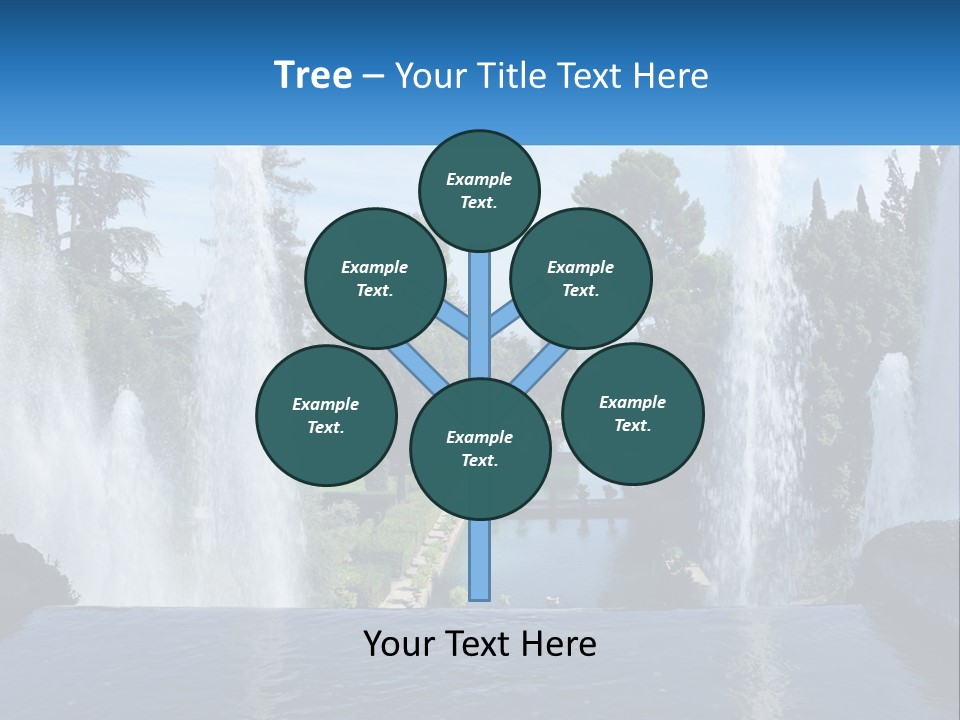 Park With River And Fountains PowerPoint Template