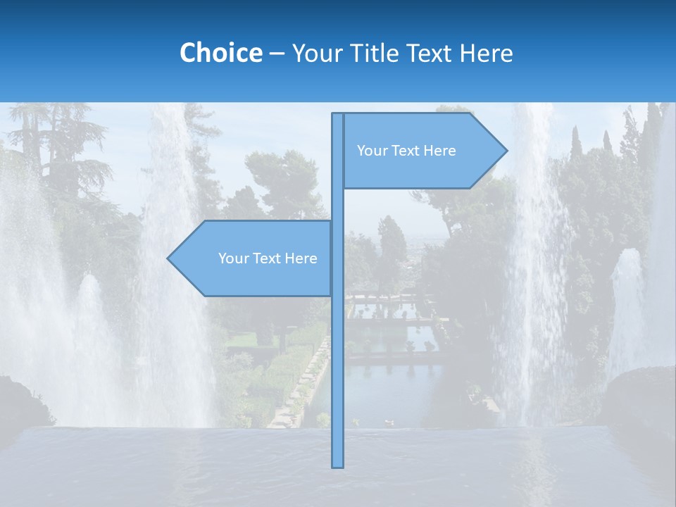 Park With River And Fountains PowerPoint Template