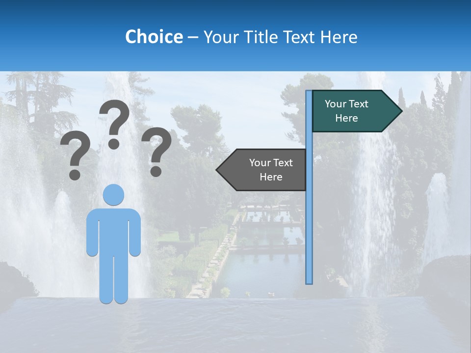 Park With River And Fountains PowerPoint Template