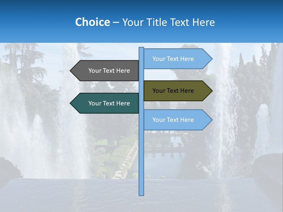 Park With River And Fountains PowerPoint Template
