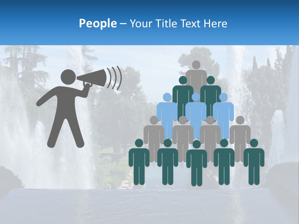 Park With River And Fountains PowerPoint Template