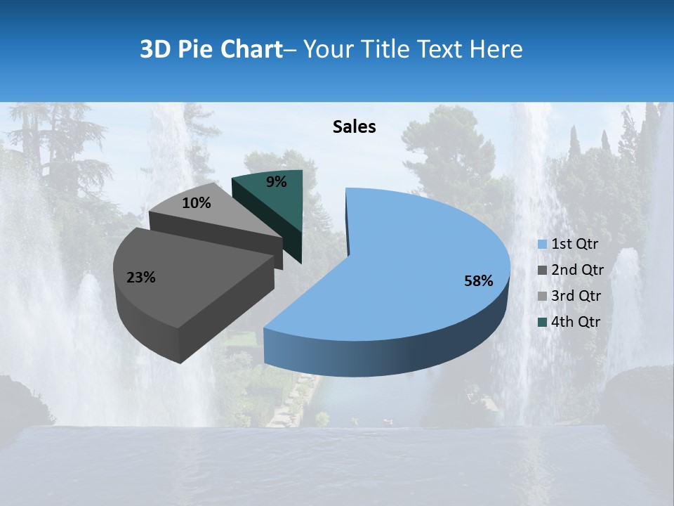Park With River And Fountains PowerPoint Template