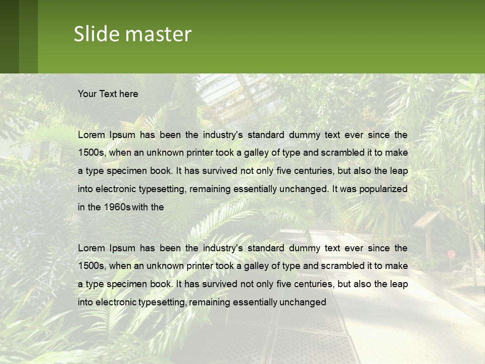 Palm Trees In The Greenhouse PowerPoint Template