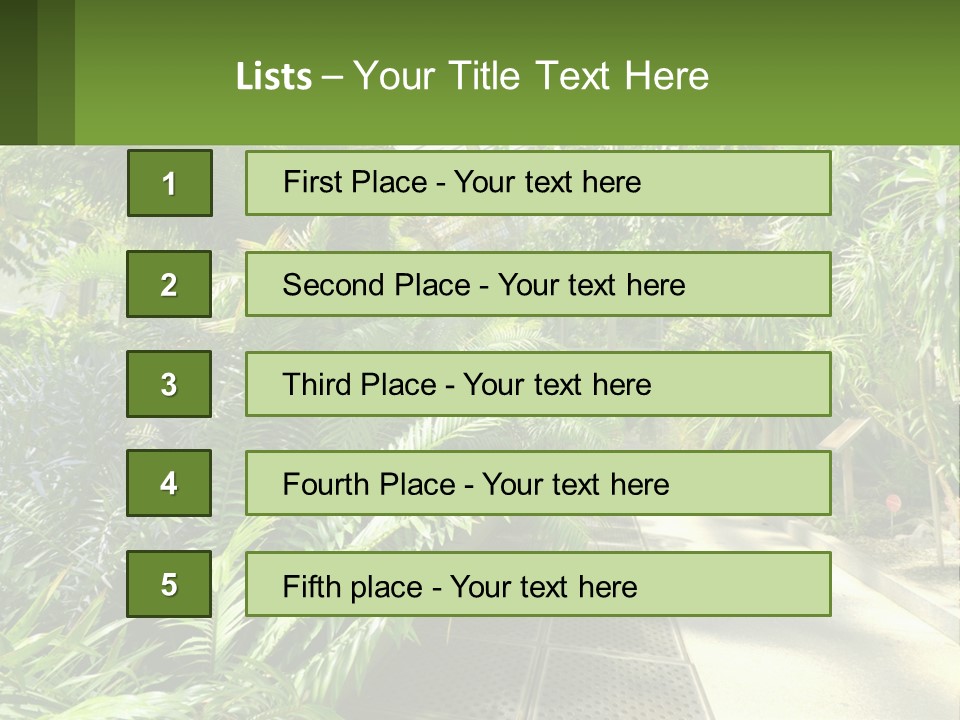 Palm Trees In The Greenhouse PowerPoint Template