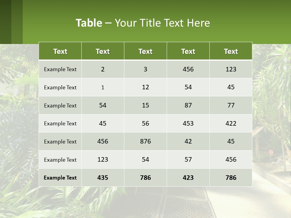 Palm Trees In The Greenhouse PowerPoint Template
