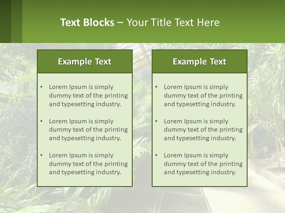 Palm Trees In The Greenhouse PowerPoint Template
