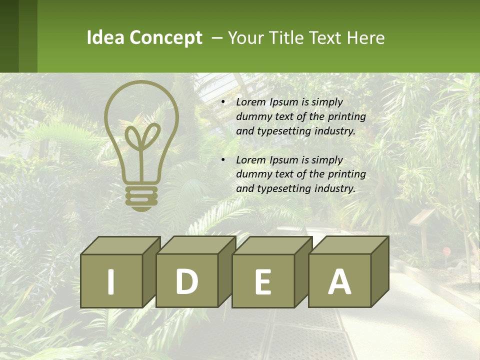 Palm Trees In The Greenhouse PowerPoint Template