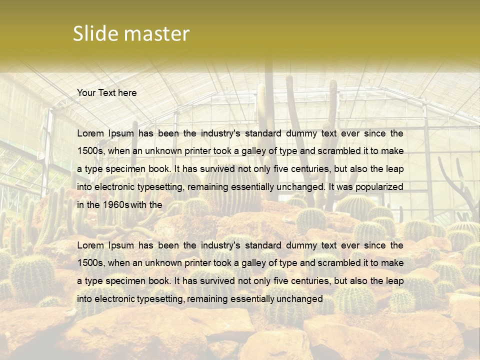 Greenhouse Cacti PowerPoint Template