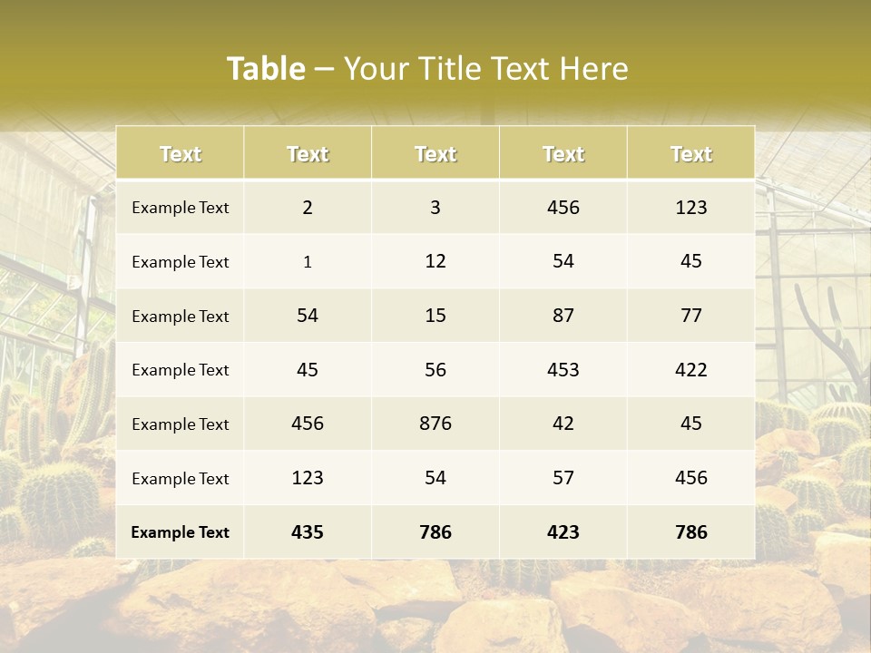 Greenhouse Cacti PowerPoint Template