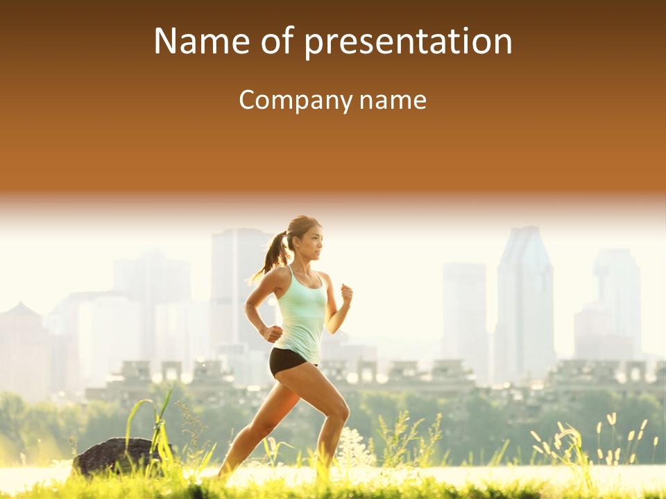 Girl Running PowerPoint Template