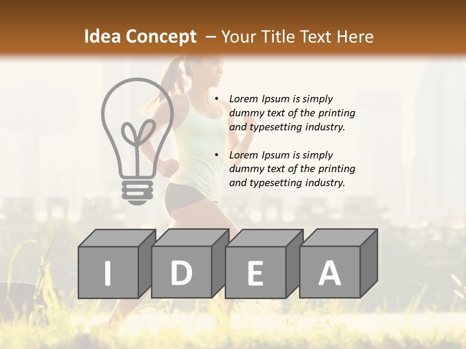 Girl Running PowerPoint Template