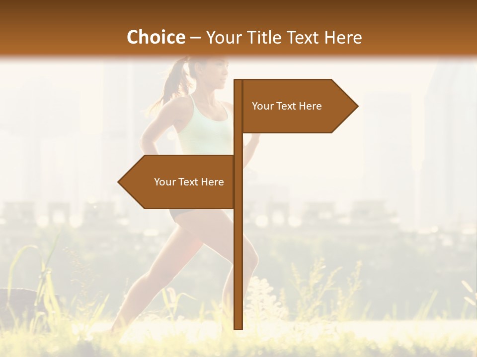Girl Running PowerPoint Template