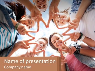 Group Of Teenagers PowerPoint Template