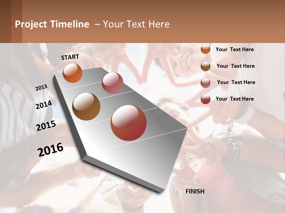 Group Of Teenagers PowerPoint Template