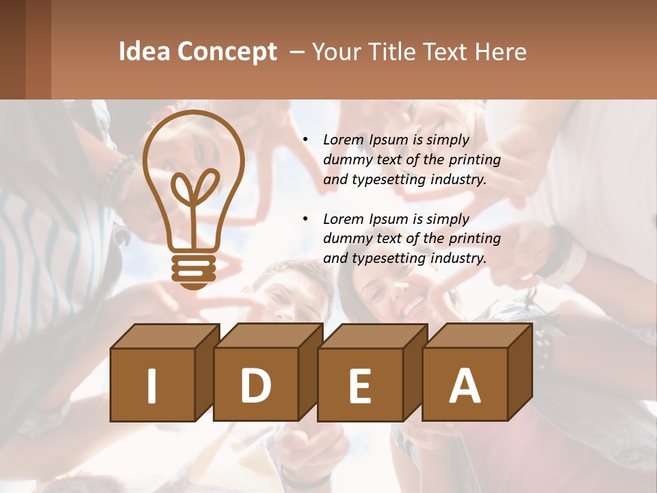 Group Of Teenagers PowerPoint Template