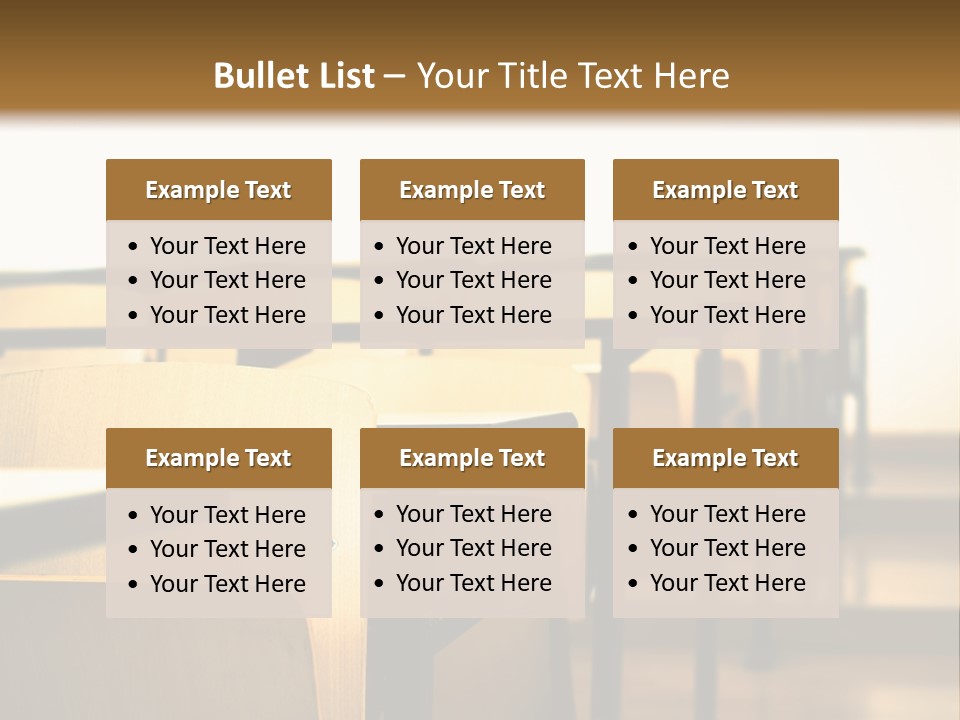 School Desks PowerPoint Template