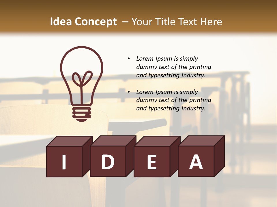 School Desks PowerPoint Template