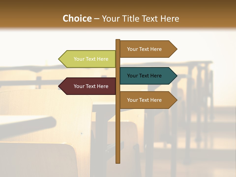 School Desks PowerPoint Template