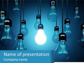 One Light Bulb Among Many PowerPoint Template