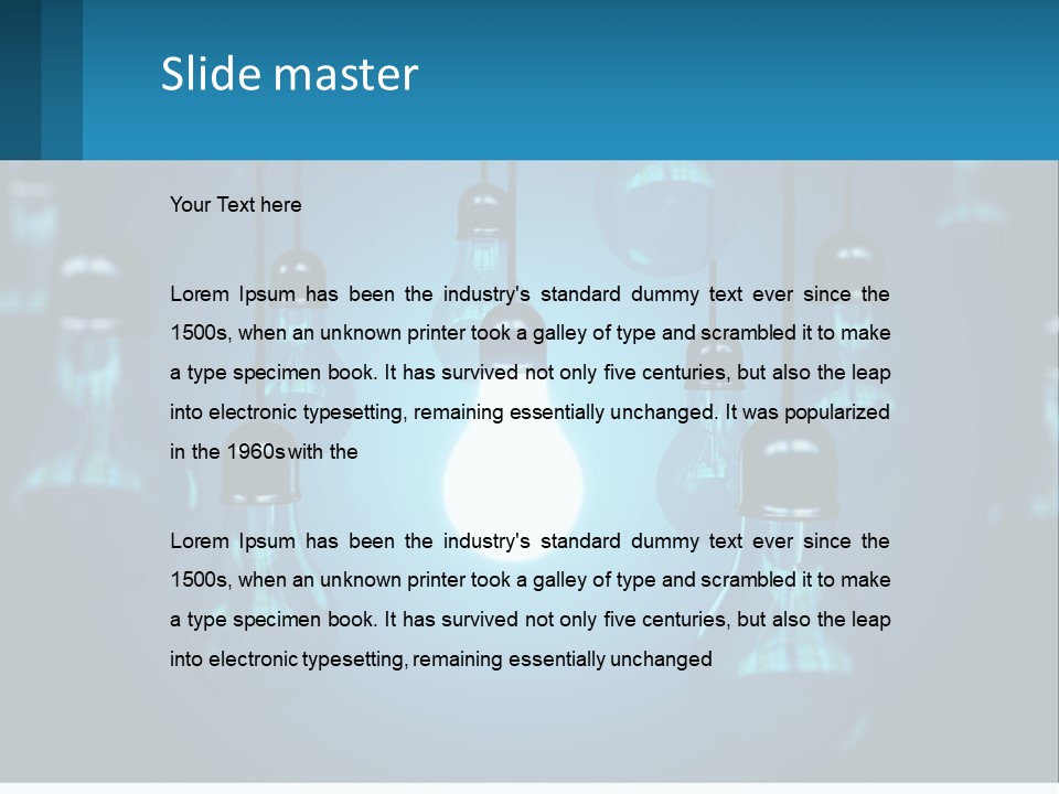 One Light Bulb Among Many PowerPoint Template