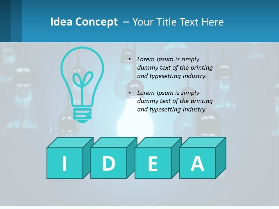 One Light Bulb Among Many PowerPoint Template